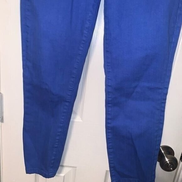 Isaac Mizrahi Blue Straight Leg Mid Rise Ankle Cropped Casual Pants Size 4 - Picture 3 of 9